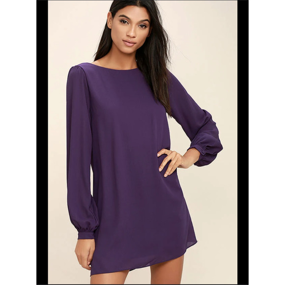 Lulu's shift dress, purple, large - Picture 1 of 5